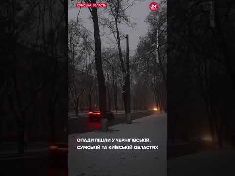 Перший сніг падає в українських містах
