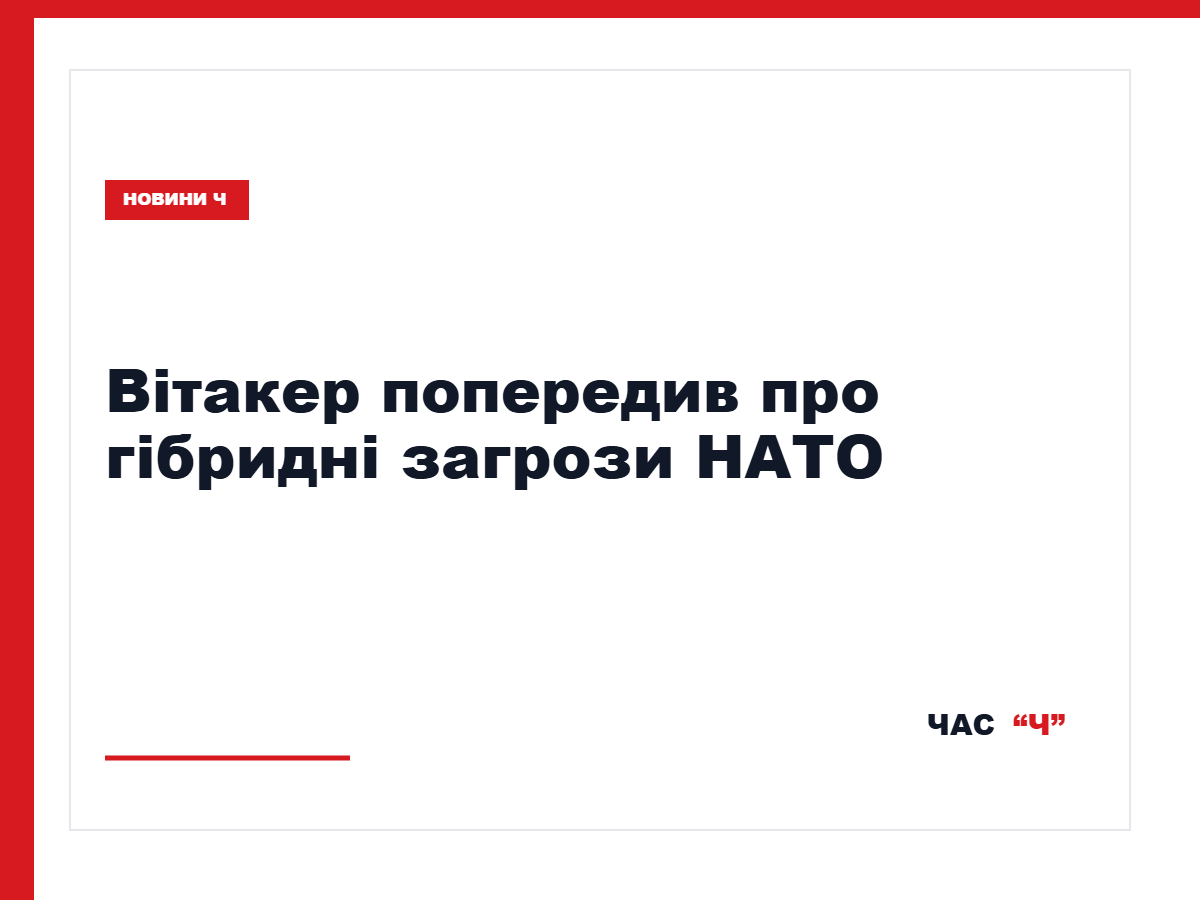 Вітакер заявив, що НАТО не терпітиме гібридних дій проти союзників